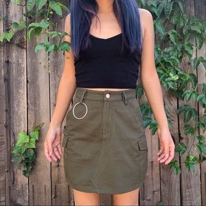 Cadet Marsha olive utility skirt
